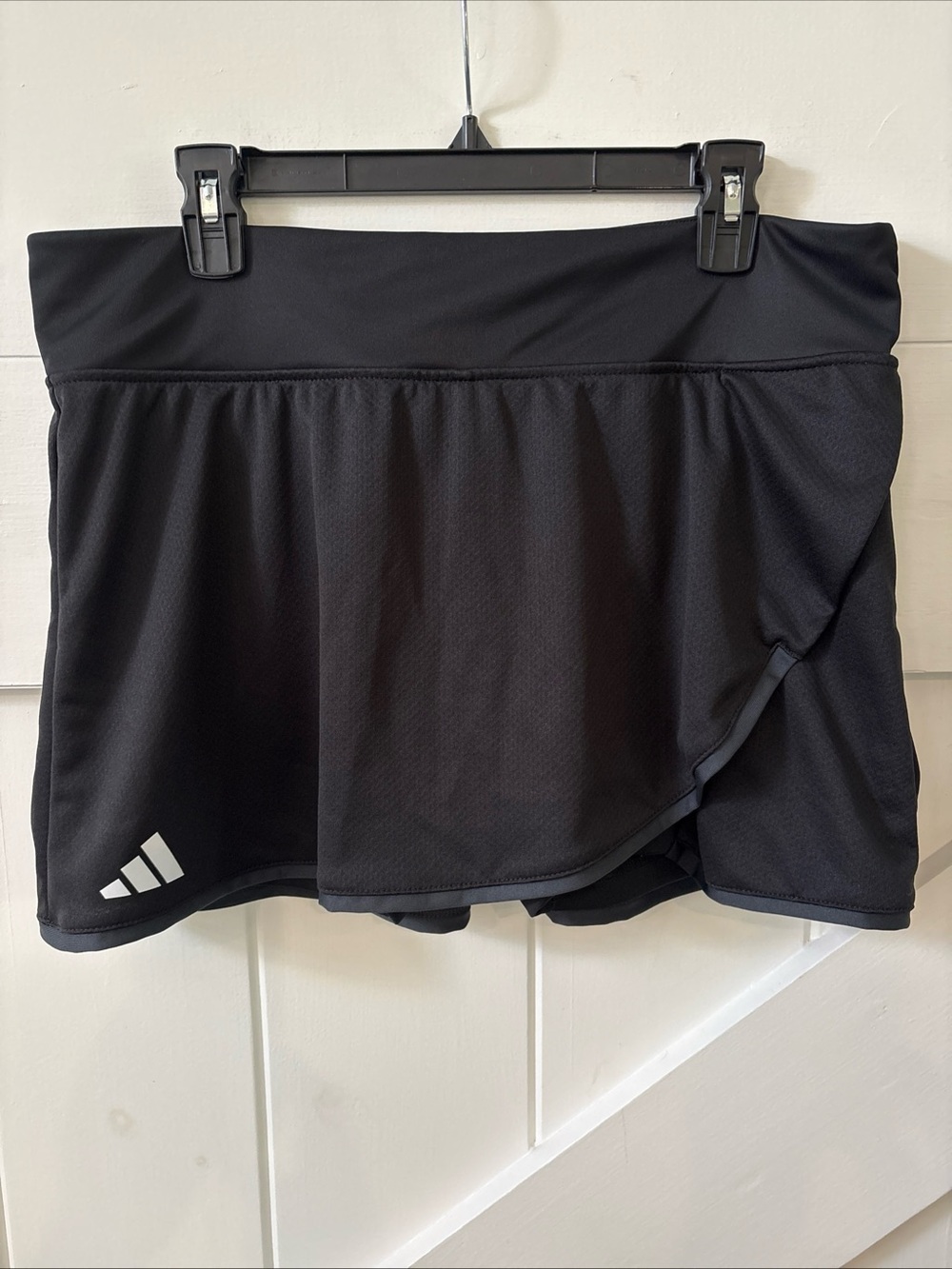 Adidas Women’s Skirt Skort Black Classic 3 Stripes Size XL Stretch Active
